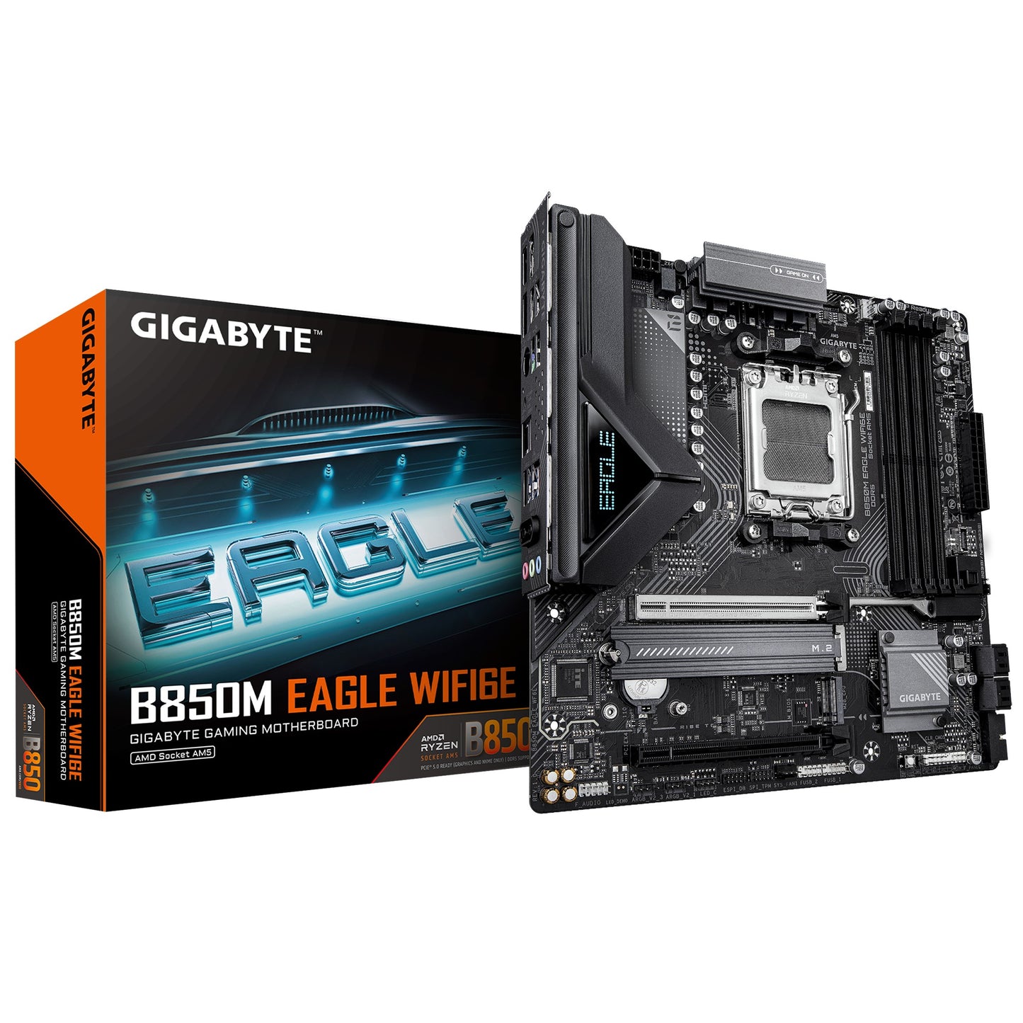 Gigabyte B850M EAGLE WF6E , AMD AM5, 4 x DDR5 up to 256 GB, 1 x HDMI, 1 x PCI Express x16, 2 x M.2, 4 x SATA, 1x USB 3.2, B850M EAGLE WIFI6E