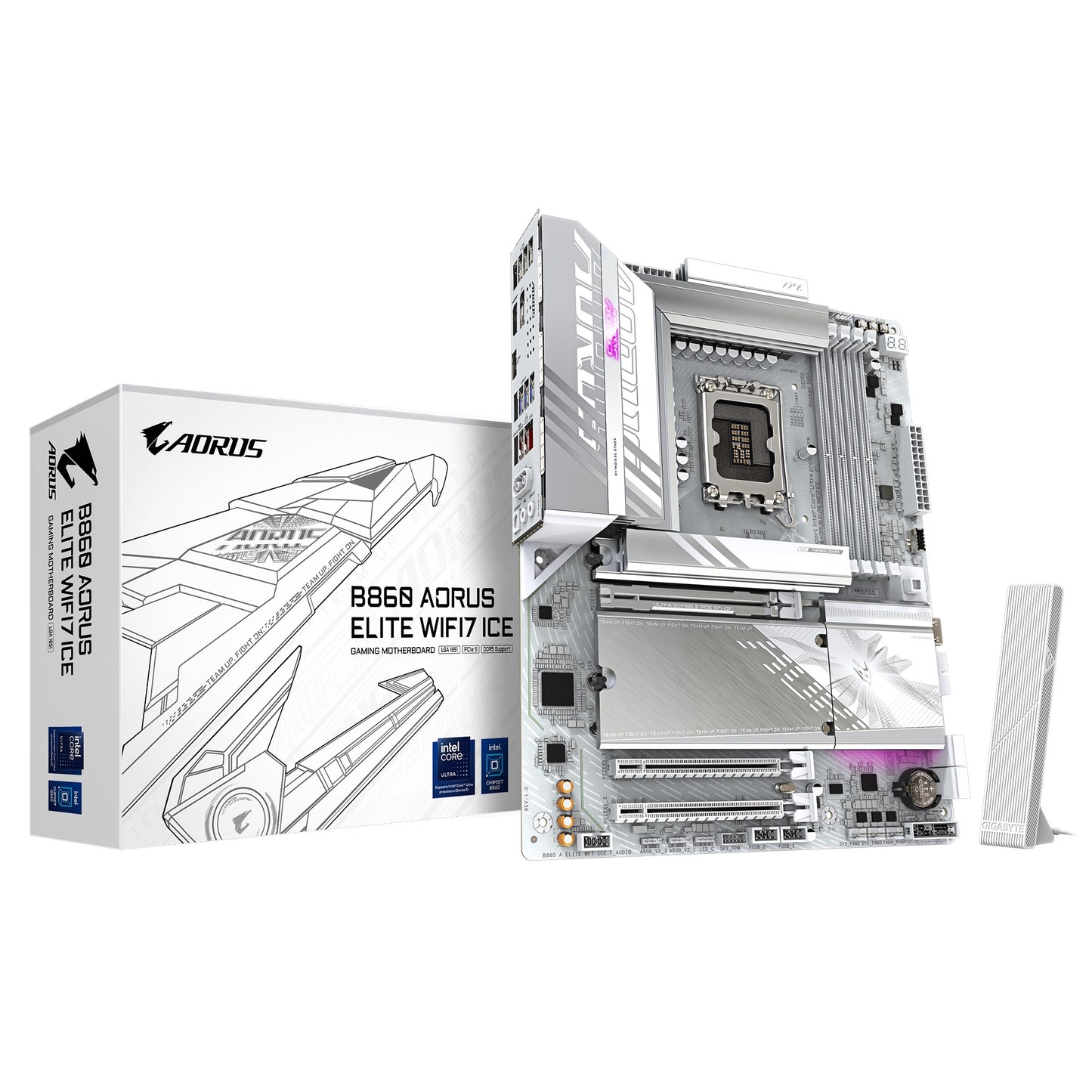 Gigabyte (LS) Gigabyte M/B B860 A ELITE WF7 ICE 1.0, Intel B860, 4 x DDR5 up to 256 GB, 2x HDMI, 3 x PCI Express x16, 3 x M.2, 4 x SATA, 6 x USB 3.2