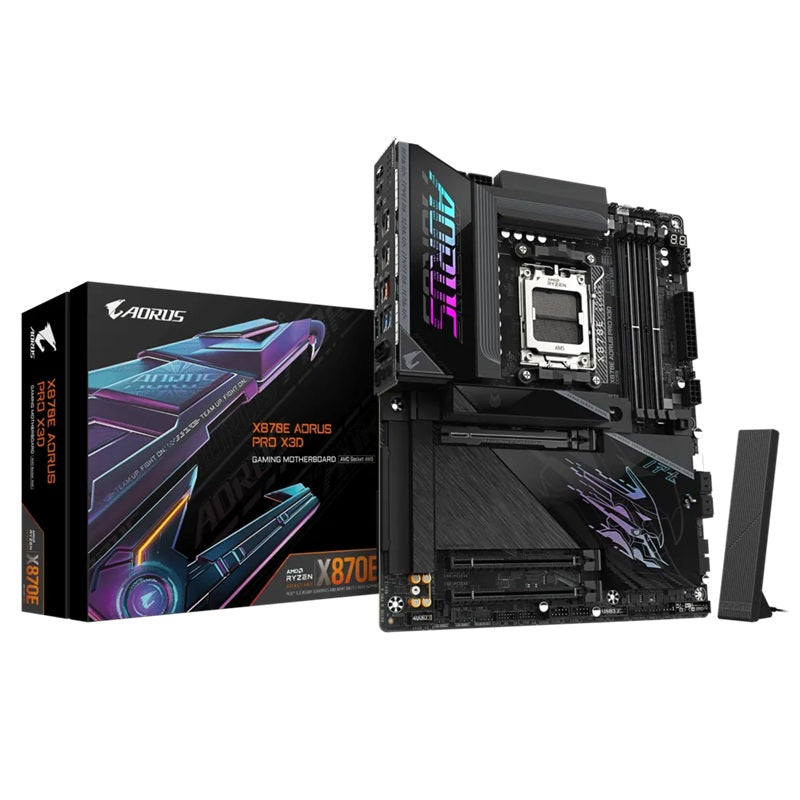 Gigabyte X870E AORUS PRO X3D AM5 DDR5 256GB USB4 Wi-Fi7 BT5.4 5GbE PCIe5 M.2 PCIe5/4 HDMI ALC1220 ATX 30.5x24.4cm