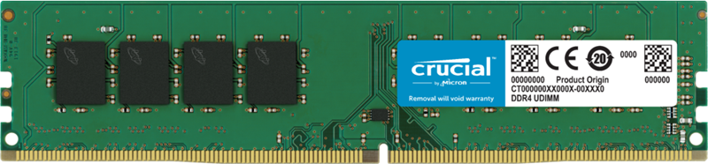 Micron (Crucial) Crucial 32GB (1x32GB) DDR4 UDIMM 3200MHz CL22 1.2V Dual Ranked Desktop PC Memory RAM, CT32G4DFD832A