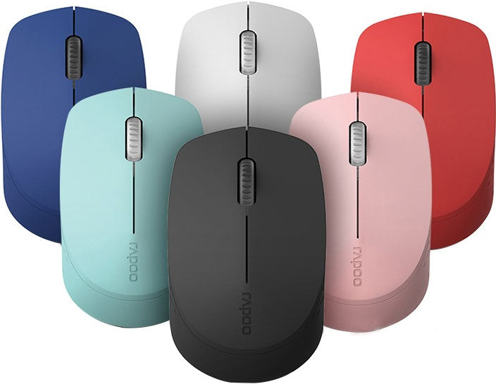 RAPOO M100 2.4GHz & Bluetooth 3 / 4 Quiet Click Wireless Mouse Blue - 1300dpi Connects up to 3 Devices, 9 months Battery Life, M100-Blue