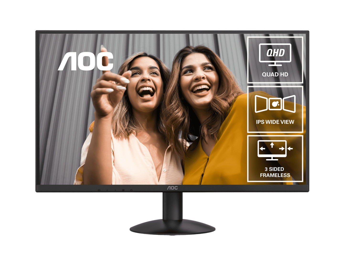 AOC 27' IPS Q27B30E: 2560x1440 @ 75Hz, 4ms GtG, 300 nits brightness, sRGB 118%, HDMI 1.4 & DP 1.4, tilt stand, 100mm VESA, 20W power use
