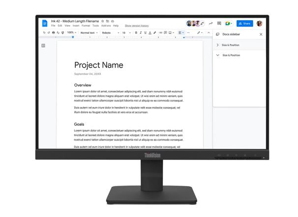 LENOVO ThinkVision S22-4E 21.5' FHD IPS Monitor 1920x1080 100Hz 16:9 4ms Anti-Glare Titl VGA HDMI VESA 3yr wty Black, 64CBKAR6AU