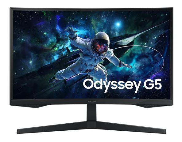 Samsung Odyssey G55C 32' QHD Curved Gaming Monitor 2560 x 144 165Hz16:9 1000R 1ms VA AMD FreeSync HDR10 DisplayPort HDMI Tilt VESA Headphone 3YR WTY, LS32CG552EEXXY