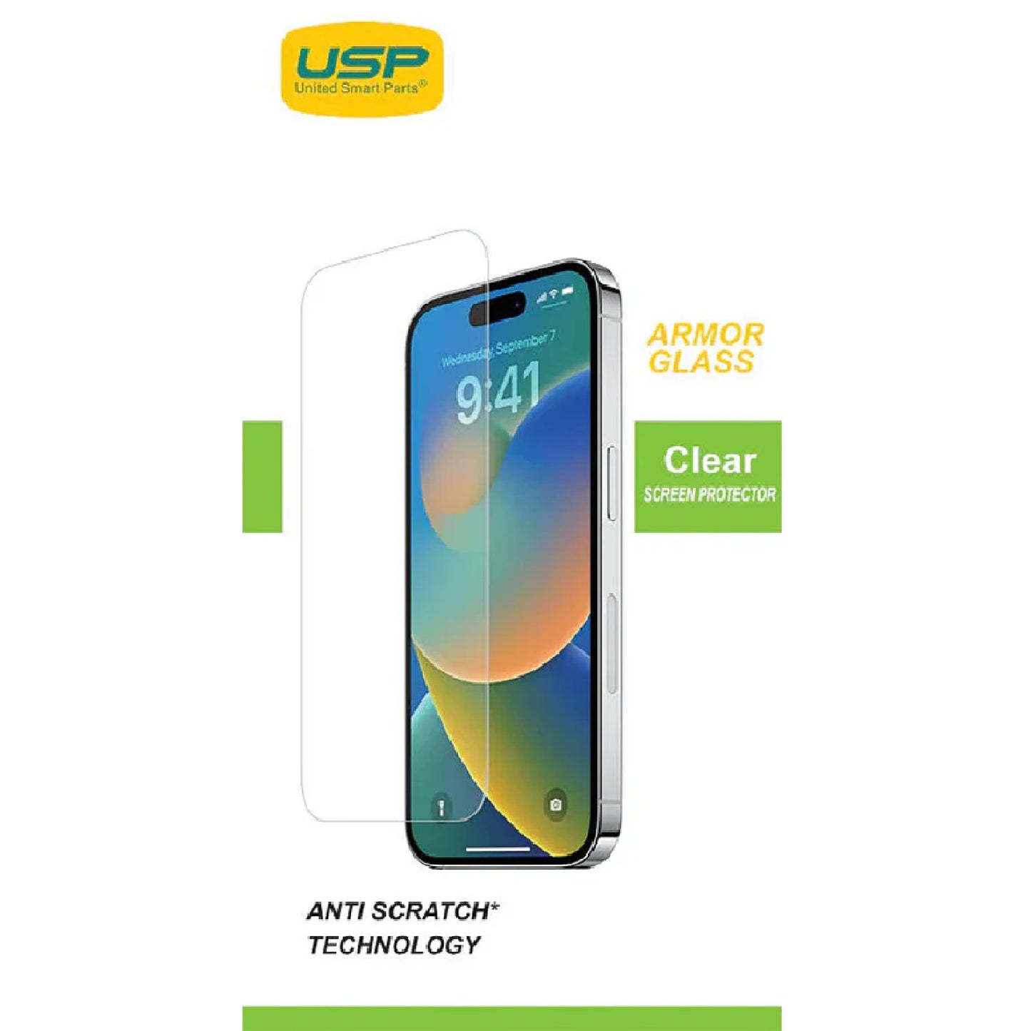 USP Apple iPhone 17 Pro / iPhone 17 / iPhone 16 Pro (6.3') Armor Glass Full Cover Tempered Glass Screen Protector - 9H Hardness, 3 Years Warranty