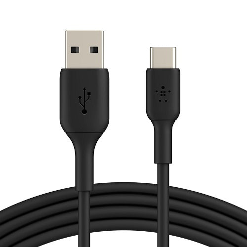 Belkin BoostCharge USB-C to USB-A Cable (1M) - Black (CAB001bt1MBK), 3A/15W, 480Mbps, 25K+ Bends, Samsung, USB-IF Certified, 2 Years Warranty