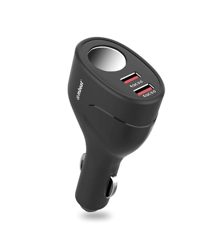 MBEAT (LS) mbeat Gorilla Power Dual Port QC3.0 Car Charger and Cigarette Lighter Extender features built-in over heat Package, MB-CHGR-C18