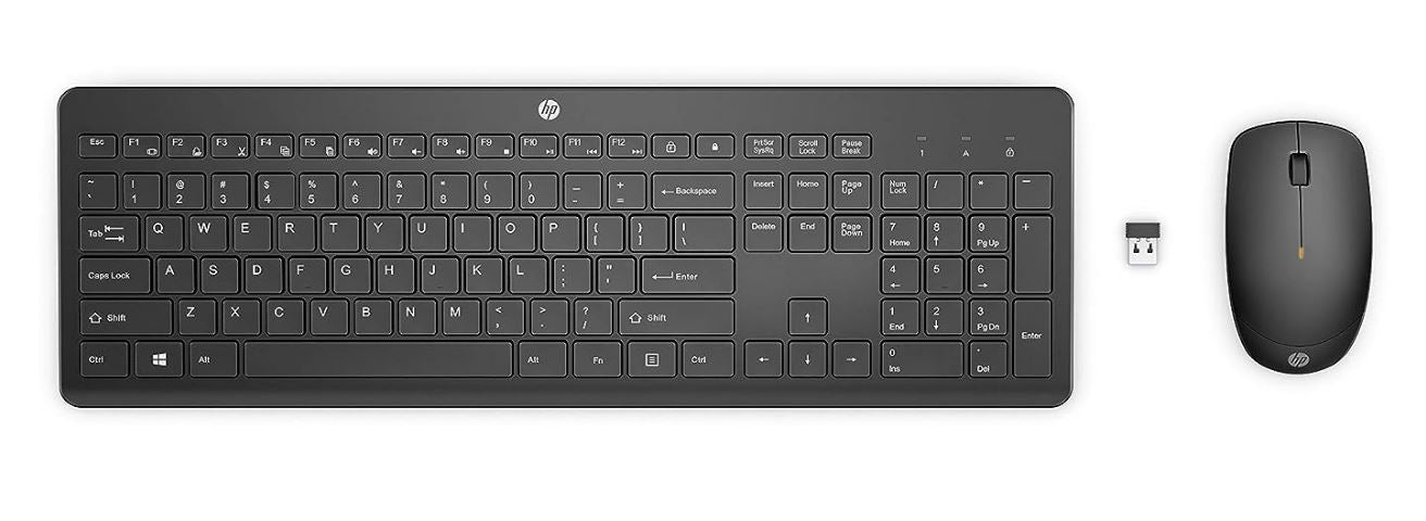 HP 230 USB Wireless Keyboard & Mouse Combo 2.4GHz 12 function keys Chiclet Comfortable Low Noise 1600DPI Mouse Light Weight Long Battery Life ~1Y4D0UT, 18H24AA
