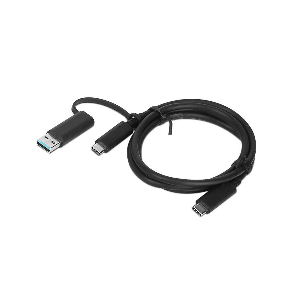 LENOVO Hybrid USB-C Cable with USB-A Adapter 5A 24Pin support 10Gbps 1M Cable, 4X90U90618