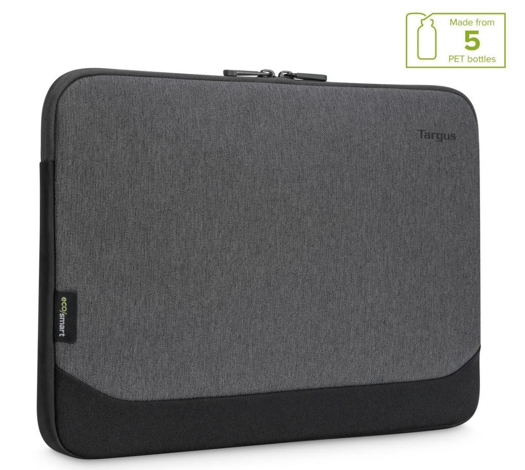 Targus 15.6' -16' Cypress EcoSmart Sleeve for Laptop Notebook Tablet - Up to 15.6', Made with 5 Recycled Plastic Water Bottles - Grey, TBS64702GL