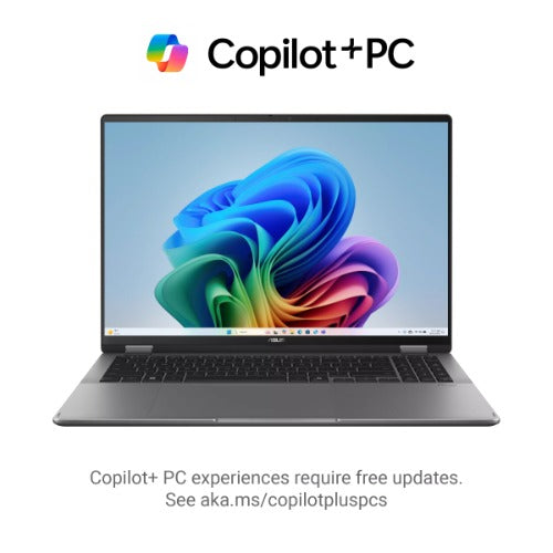 ASUS Notebook ASUS VivoBook 16 Flip 16' Notebook Intel Core Ultra 7 258V DDR5X 32GB 1TB SSD Grey Win 11 Pro Copilot+ PC 1Y Warranty, TP3607SA-SI704X