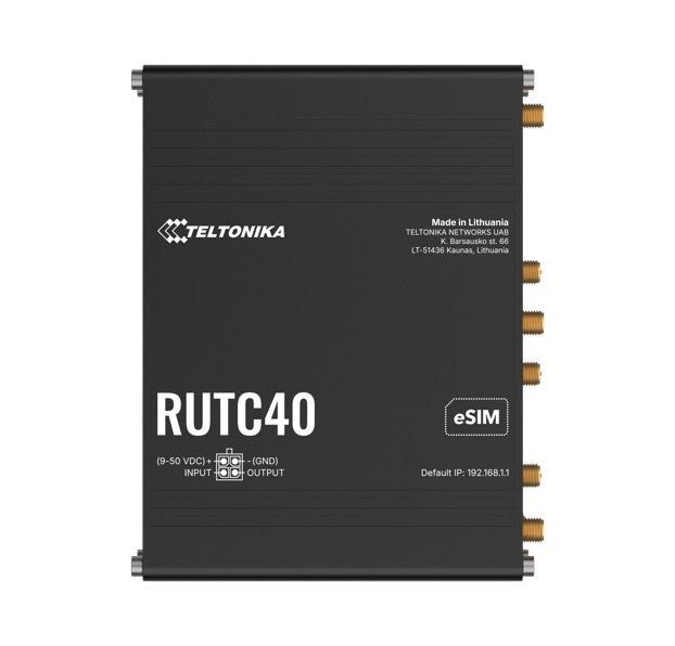 Teltonika RUTC40 GLOBAL 4G EDGE ROUTER, Dual-core, Dual-band Wi-Fi 6, connectivity powered by a Telit modem, eSIM, PSU included., RUTC40000000