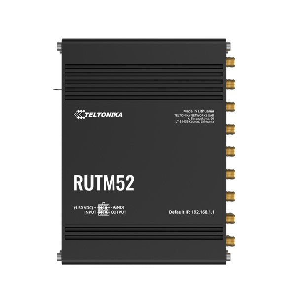 Teltonika RUTM52 Dual 5G Router, 5G dual SIM/ESIM cellular, 5 Gigabit Ethernet ports, Backward compatible with 4G(LTE Cat 20), RUTM52100400