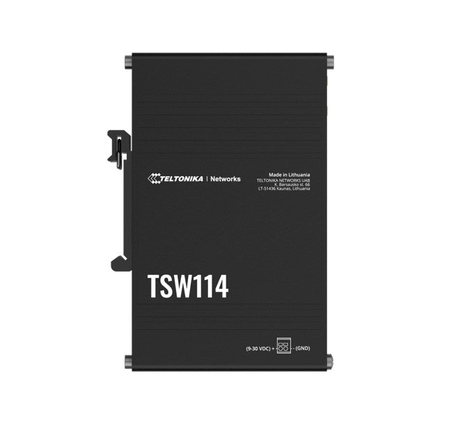 Teltonika TSW114 Gigabit DIN Rail Ethernet Switch,Easy Mounting, 5x Gigabit Ethernet Ports with speeds of up to 1000 Mbps, PSU excluded, TSW114000000