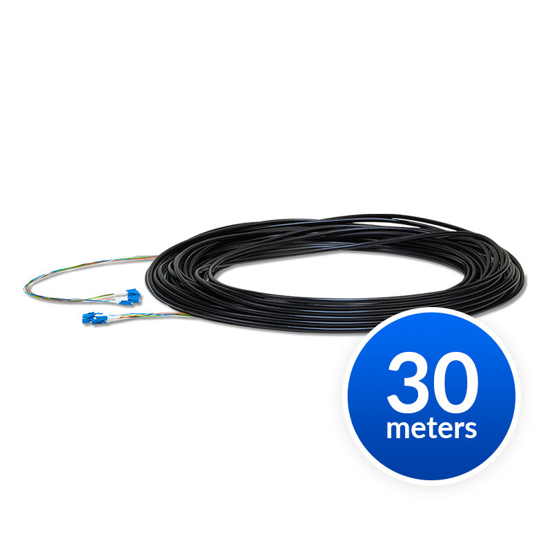 Ubiquiti Single-Mode Lightweight Fiber Cable, Lenth 30m, Outdoor Jacket, Kevlar Yarn For Added Tensile Strength, Weatherproof Tape,, FC-SM-100