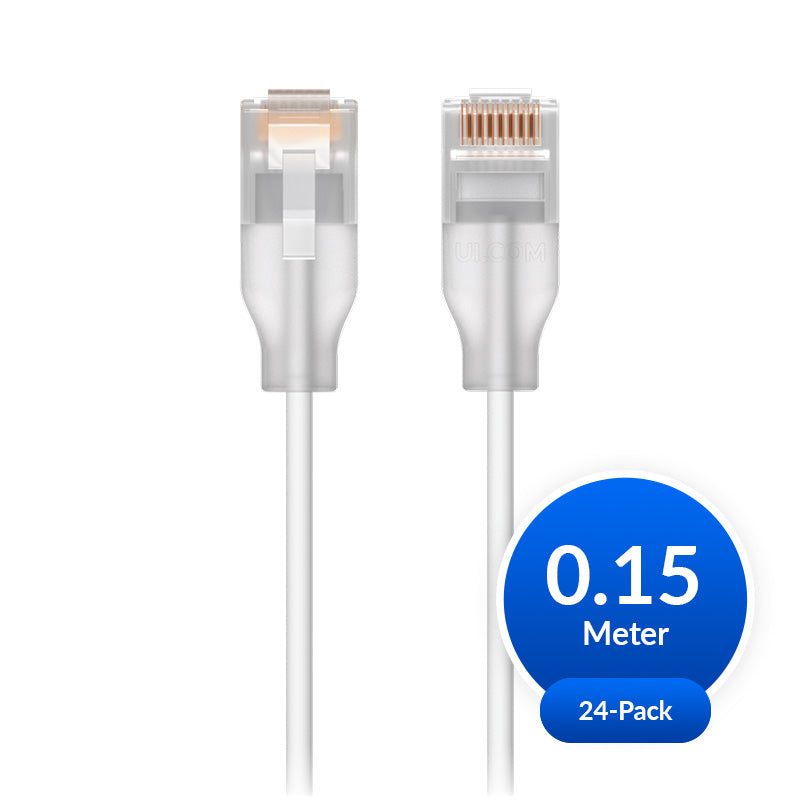Ubiquiti UniFi Etherlighting Patch Cable, 24 Pack, Indoor, 0.15m, White/Translucent, UACC-Cable-Patch-EL-0.15M-W-24