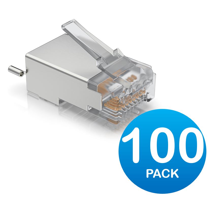 Ubiquiti UISP Surge Protection Connector SHD, 100 Pack, Sheilded Cable RJ45 Connector, Replaces TC-Con, UISP-CONNECTOR-SHD
