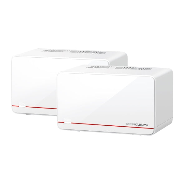 Mercusys Halo H37BE(2-pack) BE6500 Whole Home Mesh Wi-Fi 7 System, 688 Mbps at 2.4 GHz, 5760 Mbps at 5 GHz,, MLO, 4096-QAM, OFDMA, EHT160 on 5GHz