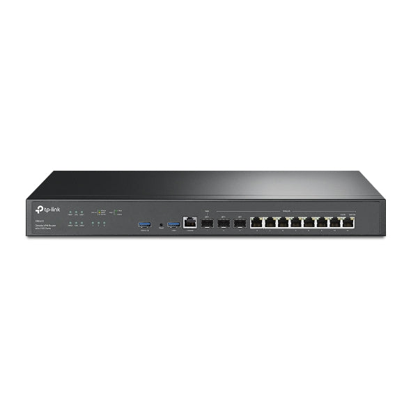TP-Link ER8411 Omada VPN Router with 10G Ports , 1x 10G SFP+ WAN Port, 1x 10G SFP+ WAN/LAN Port,1x Gigabit SFP WAN/LAN Port, 8x Gigabit RJ45 WAN/LAN P