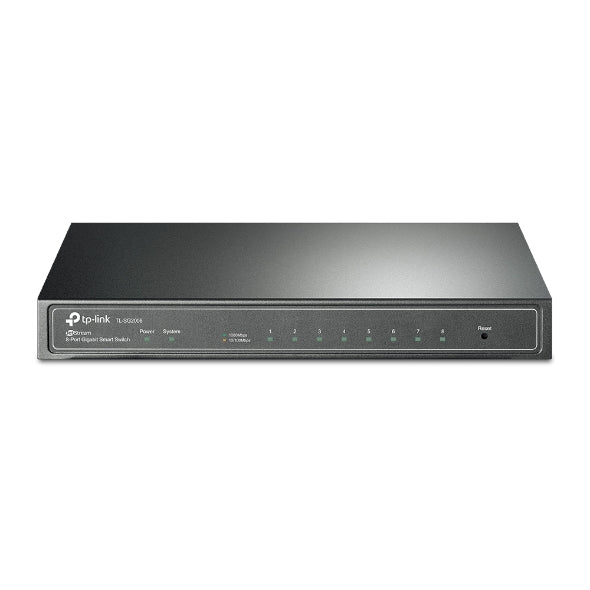TP-Link SG2008 JetStream 8-Port Gigabit Smart Switch PORT: 8x Gigabit RJ45 Ports: Desktop Steel Case, Static Routing,Omada