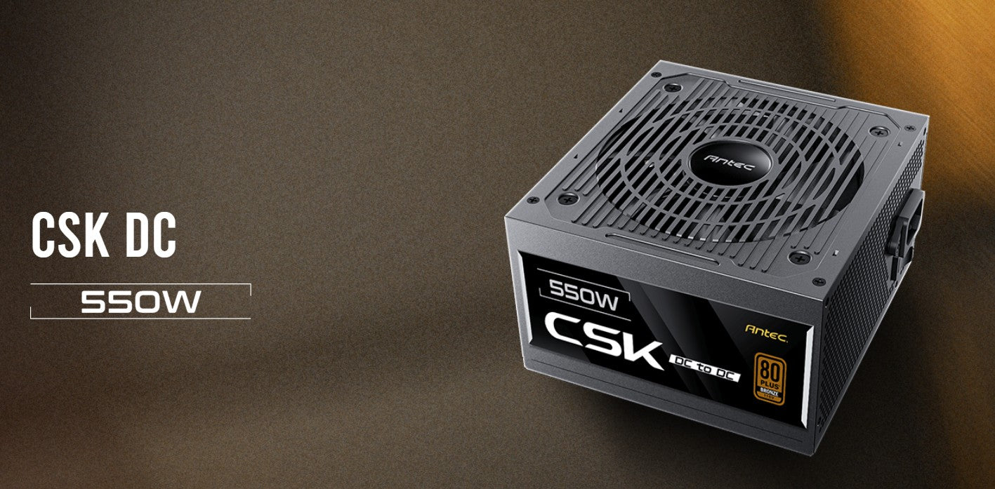 Antec CSK550DC 80+ Bronze 2x PCIE 5.1, Continuous Power, DC to DC, Flat Cables, 5Yrs Warranty. CircuitShield, Thermal,Reliable Value Power Supply, CSK550 DC AU