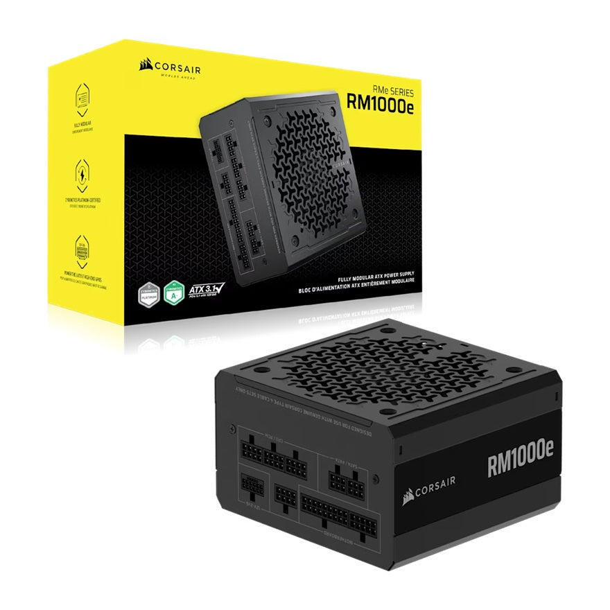 Corsair RMe Series RM1000e Fully Modular Low-Noise ATX Power Supply (AU), Cybenetics Gold, ATX12V 3.1, 2x PATA, 2x EPS, 6x SATA, 3x PCIe, CP-9020297-AU