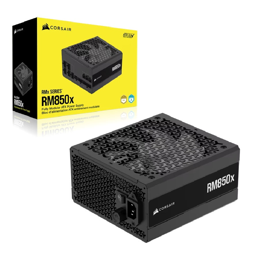 Corsair RMx Series RM850x Fully Modular Power Supply (AU): 850W, 80+ Gold, 3x PCIe, 8x SATA, 2x EPS, Zero RPM, ATX 3.1, CP-9020270-AU