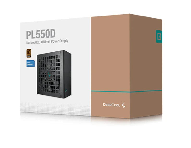 DeepCool PL550D 550W 80+ Bronze Certified Non-Modular ATX Power Supply(Direct Cable), 120mm Fan, DC to DC, ATX3.1, 100,000 MTBF, 85% Efficiency, R-PL550D-FC0B-AU-V2