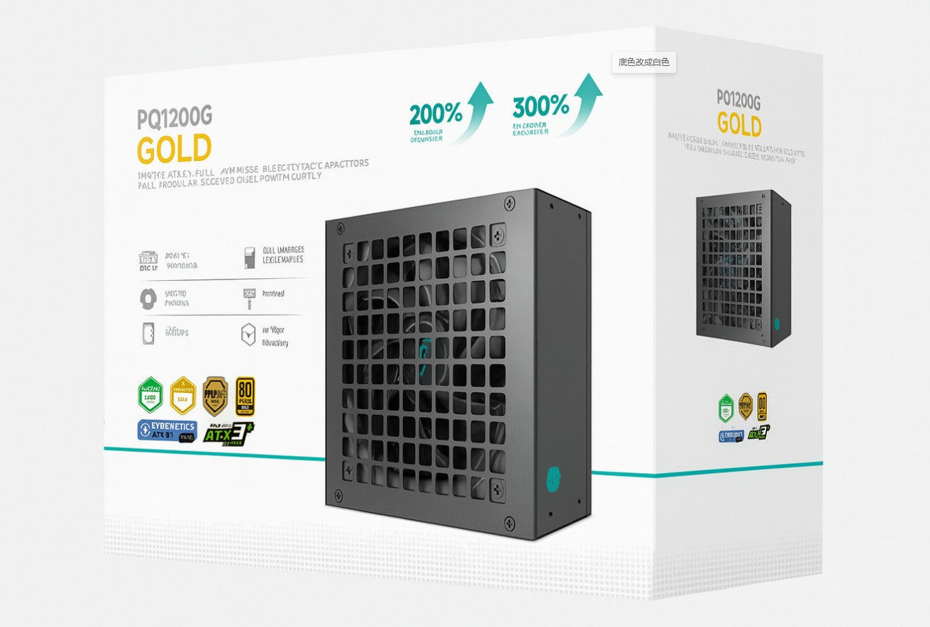 DeepCool PQ1200G 1200W Gamer Storm 80+ Gold/Cybenetics Fully Modular ATX Power Supply 120mm Fan, Japanese Capacitors, DC to DC, ATX12V V3.1,, R-PQC00G-FD1B-JGAU-V1