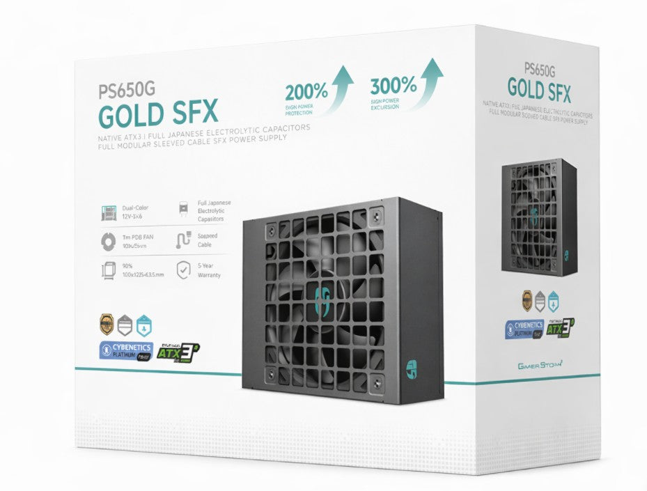 DeepCool PS650G 650W Gamer Storm SFX ,Full Japanese Electrolytic Capacitors, Cybenetics Platinum /PPLP Gold, Fluid Dynamic Bearing, R-PS650G-FE0B-JGAU