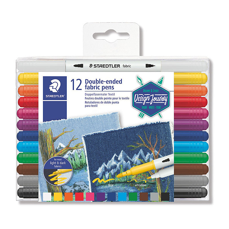 Staedtler Doub Fabric Pen Ast Bx12