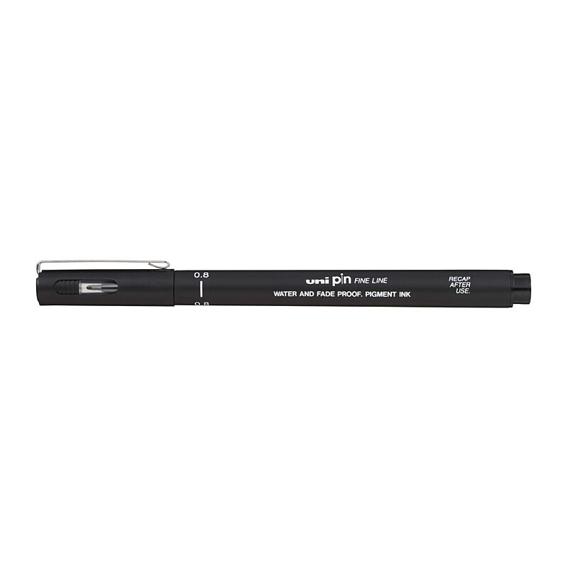 uni Pin FineLiner 0.8 Blk Bx12