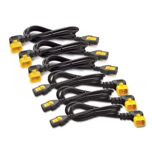 APC Locking Power Cord Kit, C13 to C14 (90 Degree), 1.2M Length, 6 Pack, AP8704R-WW