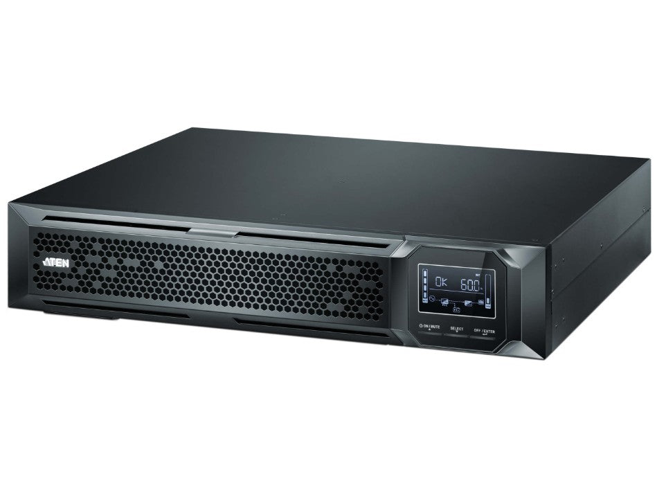 Aten 3000VA/3000W Professional Online UPS with USB/DB9 connection, 8x C13 outlets and 1x C19 outlet, optional SNMP, EPO and RJ port surge protection, OL3000HV-AT-G