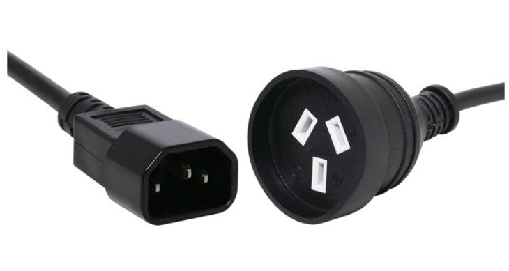 PowerShield IEC C14 10A to AUS 3 Pin 10A socket adaptor, 10A input/output, compact and durable design for reliable connections, 10IECAUS
