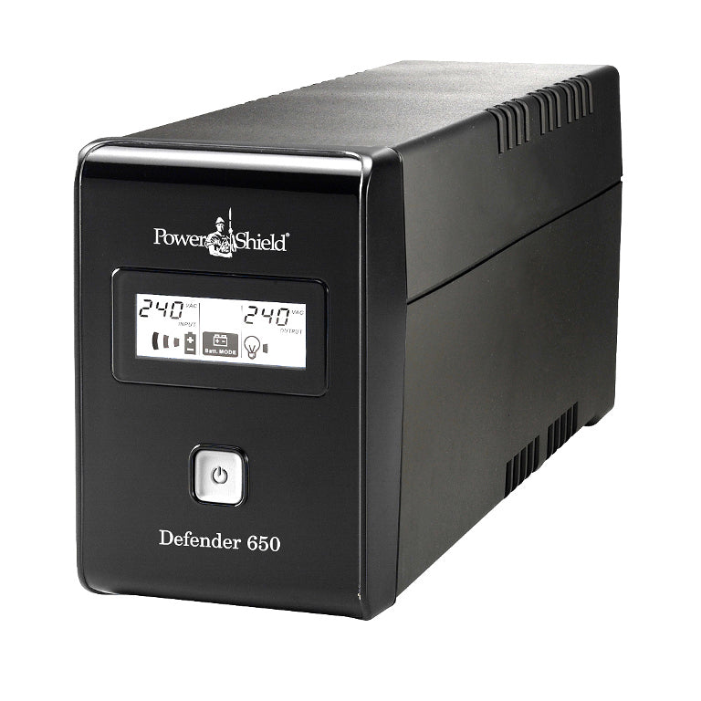 PowerShield Defender 650VA/390W UPS, AVR, LCD display, 2 AU outlets, user-replaceable batteries, 2-year warranty, PSD650