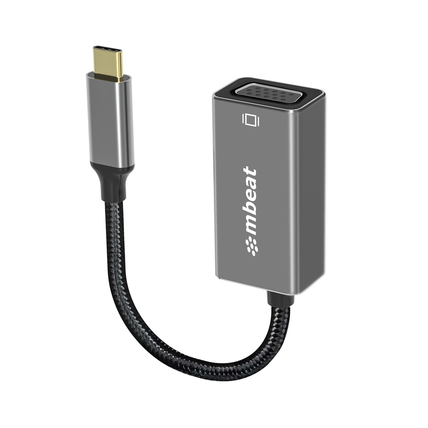 MBEAT (LS) mbeat Elite USB-C to VGA Adapter - Coverts USB-C to VGA Female Port, Supports up to1920x1080@60Hz - Space Grey Weight: 30g, MB-XAD-CVGA