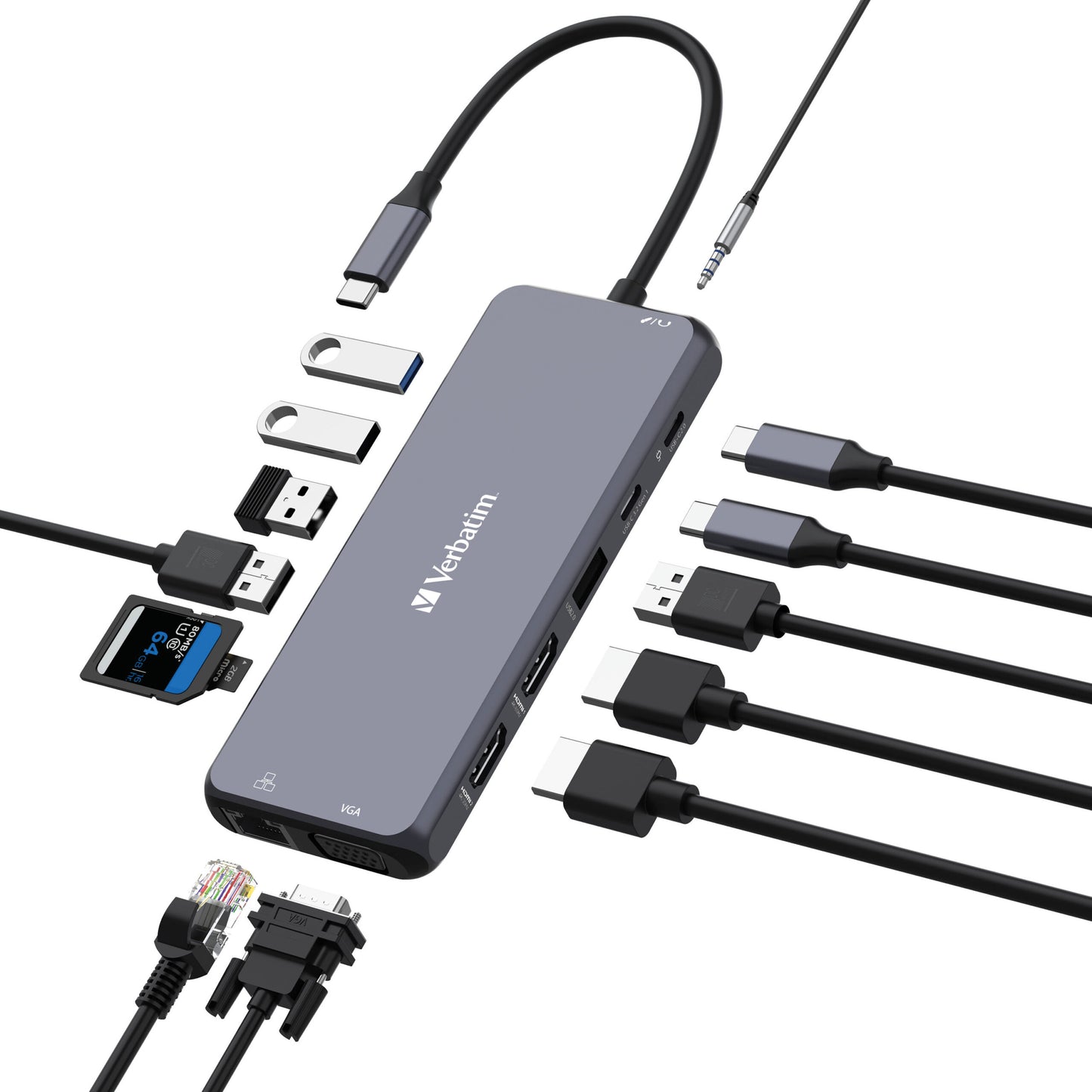 Verbatim USB-C Pro Multiport Hub- 14 Ports, 32154
