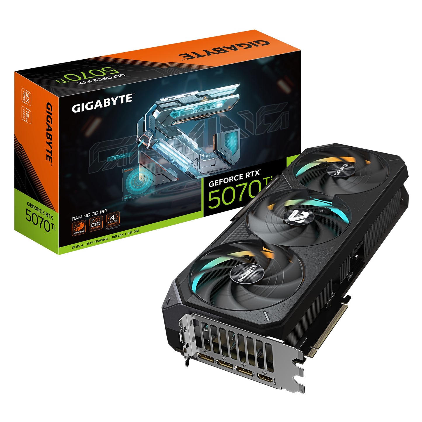 Gigabyte GeForce RTX 5070 Ti GAMING OC 16G, 2588 MHz, CUDA 8960, 28 Gbps, GDDR7, 256 bit PCI-E 5.0, PSU 750W, DisplayPort 2.1b x3 HDMI 2.1b x1, GV-N507TGAMING OC-16GD