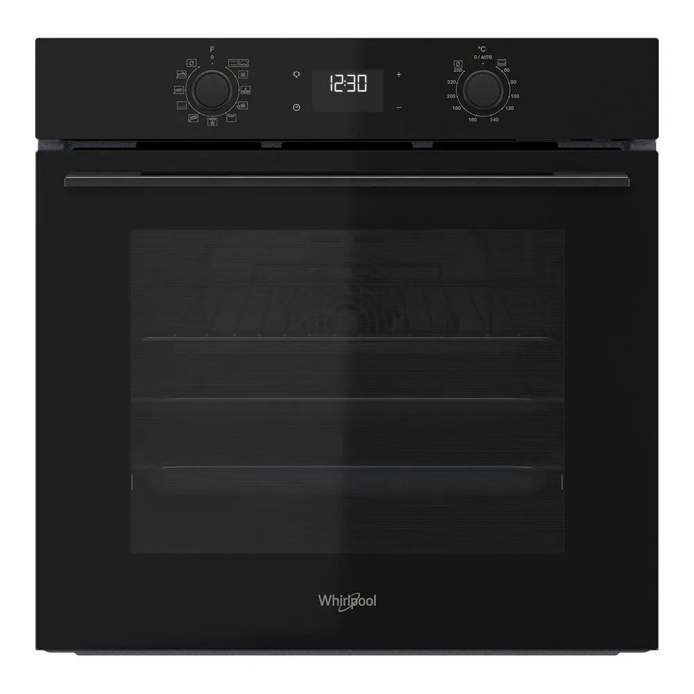 Whirlpool 60cm 71L Smart Hydrolytic 8-Function Built-In Oven Black with Telescopic Rails - W4OMK58HU1BAUS