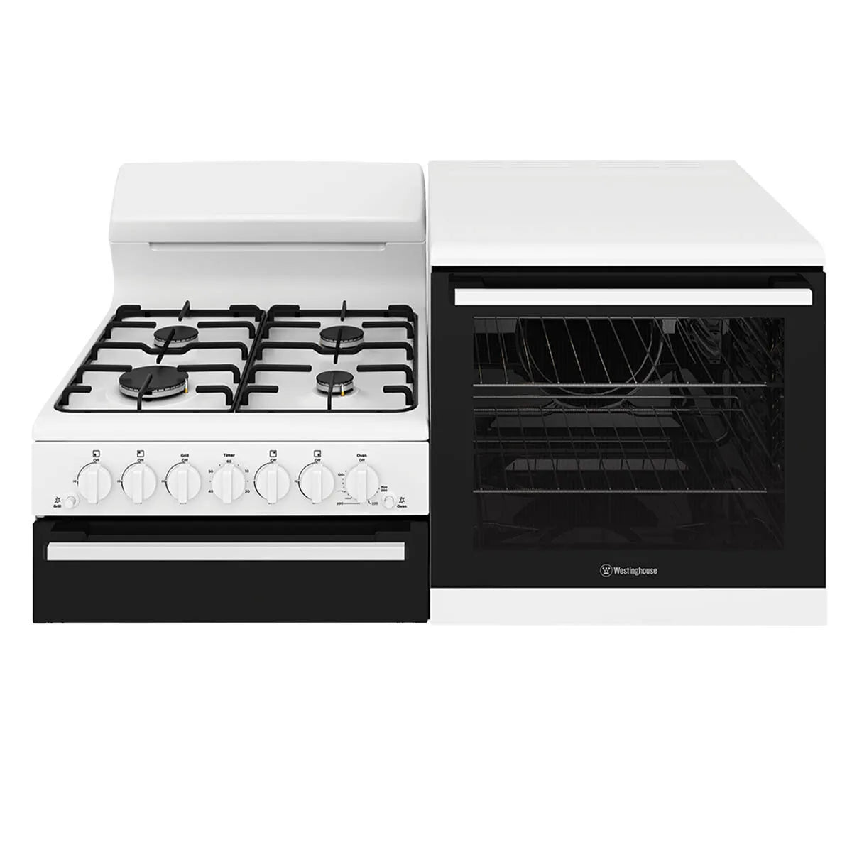 Westinghouse 110cm Elevated Natural Gas Conventiona Oven/Stove WDG110WCNG-R