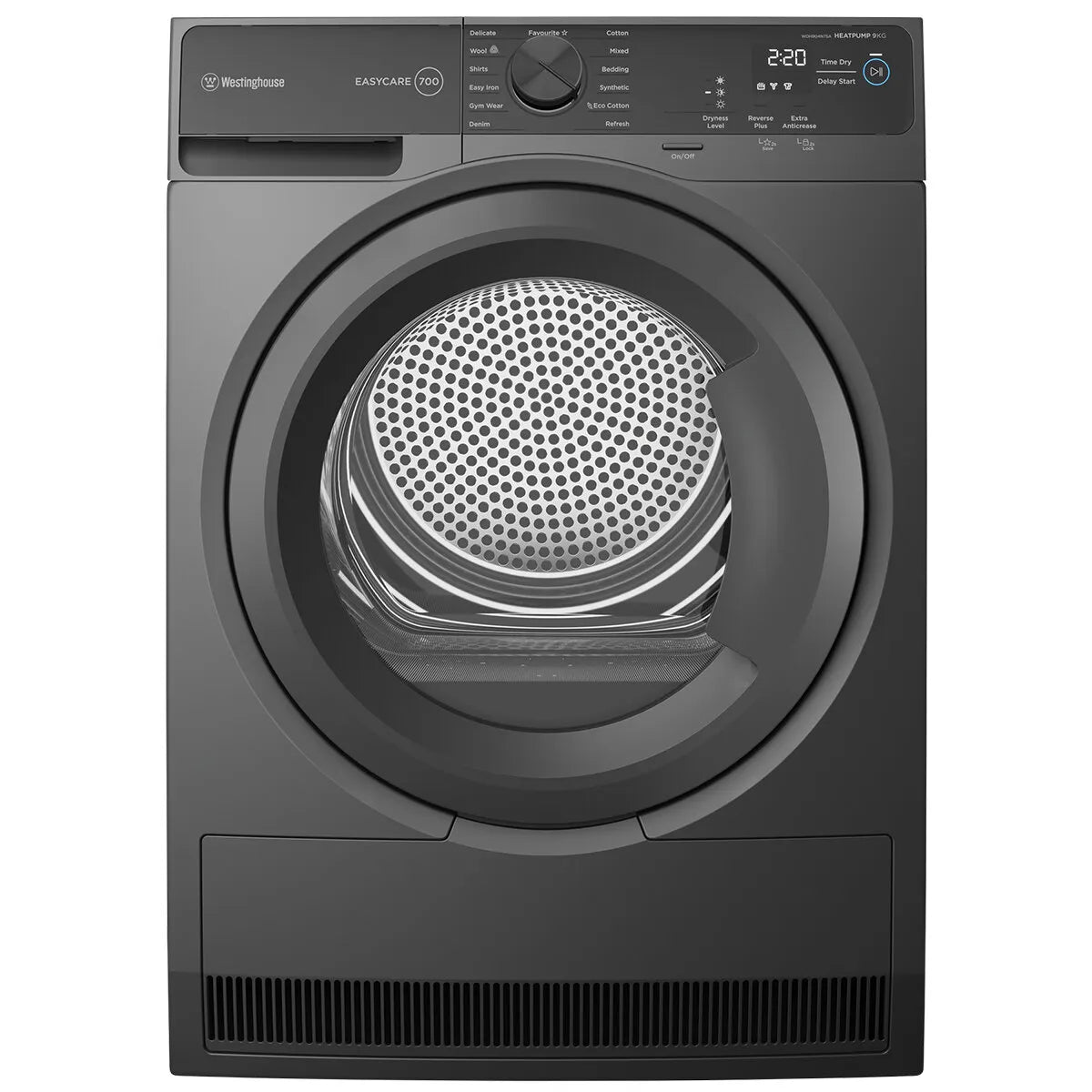 Westinghouse 9kg EasyCare 700 Series Heat Pump Dryer - Metallic Grey WDH904N7SA