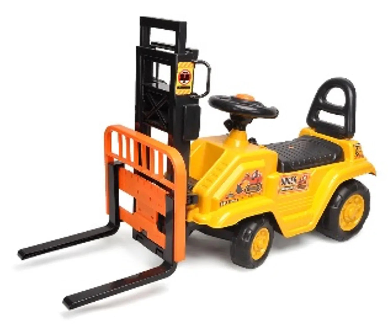 Lenoxx Ride-On Kids Manual Forklift with Mast Lift and Pallet Yellow - YD1003