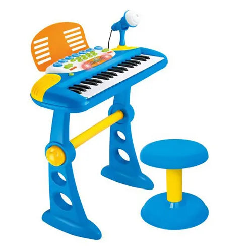 Lenoxx Children's Electronic Keyboard with Stand Musical Instrument Toy Blue 2038
