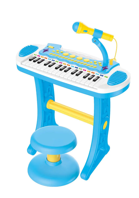 Lenoxx Children's Electronic Keyboard with Stand Musical Instrument Toy Blue 2038