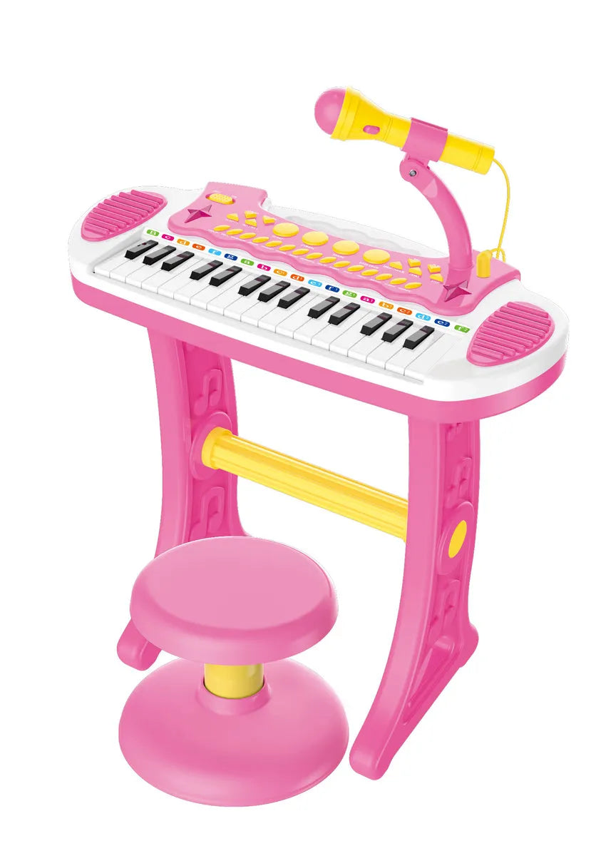 Lenoxx Children's Electronic Keyboard Toy with Stand and Microphone Pink - 2039