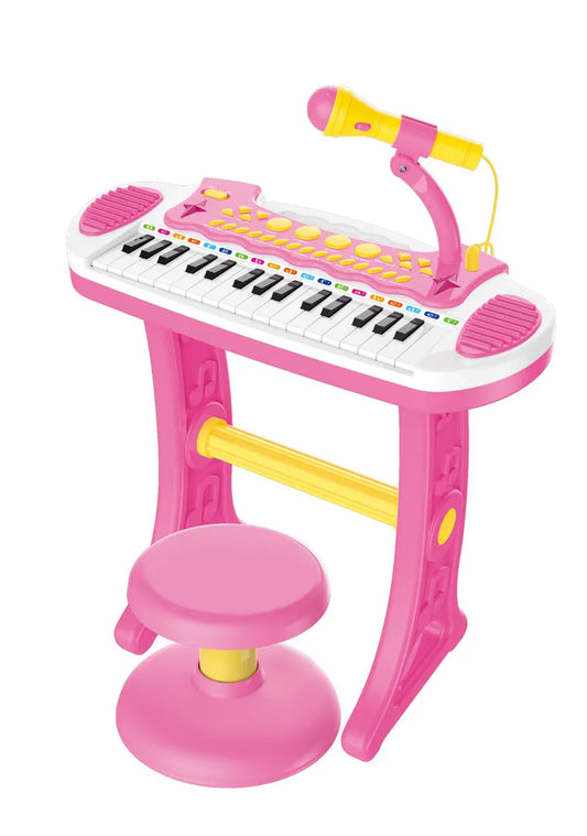 Lenoxx Children's Electronic Keyboard with Stand Musical Instrument Toy Pink 2039