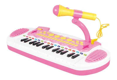 Lenoxx Children's Electronic Keyboard with Stand Musical Instrument Toy Pink 2039
