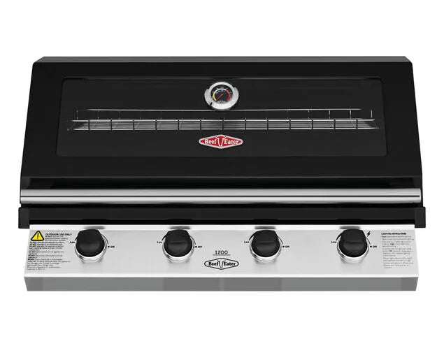 BeefEater 1200 Series 4-Burner Built-In BBQ Black Enamel - BBG1240BB