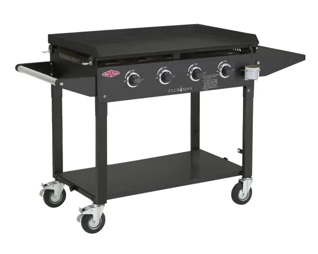 BeefEater Clubman 4-Burner Flat Top LPG BBQ and Trolley Black - BD16640